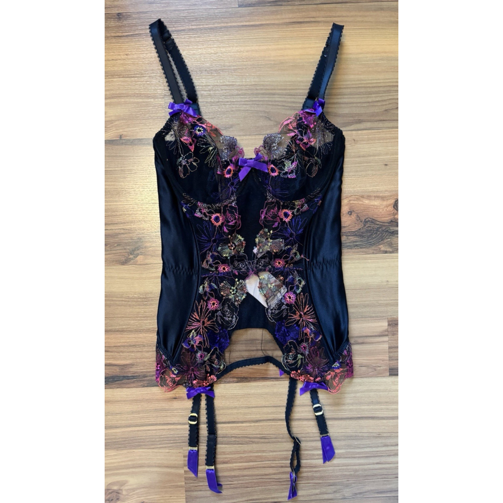 NWT Agent Provocateur Zuri Basque Corset 34D Black $790 Runway Lingerie